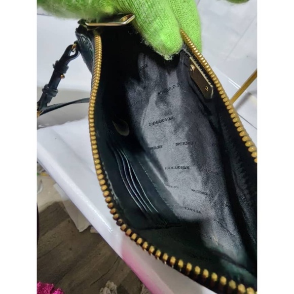 Authentic BURBERRY Shoulder/Crossbody Bag Leather Black - Picture 14 of 14